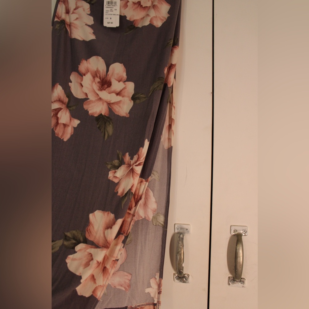 Windsor Gray Midi Skirt with Pink Floral - Picture 4 of 7